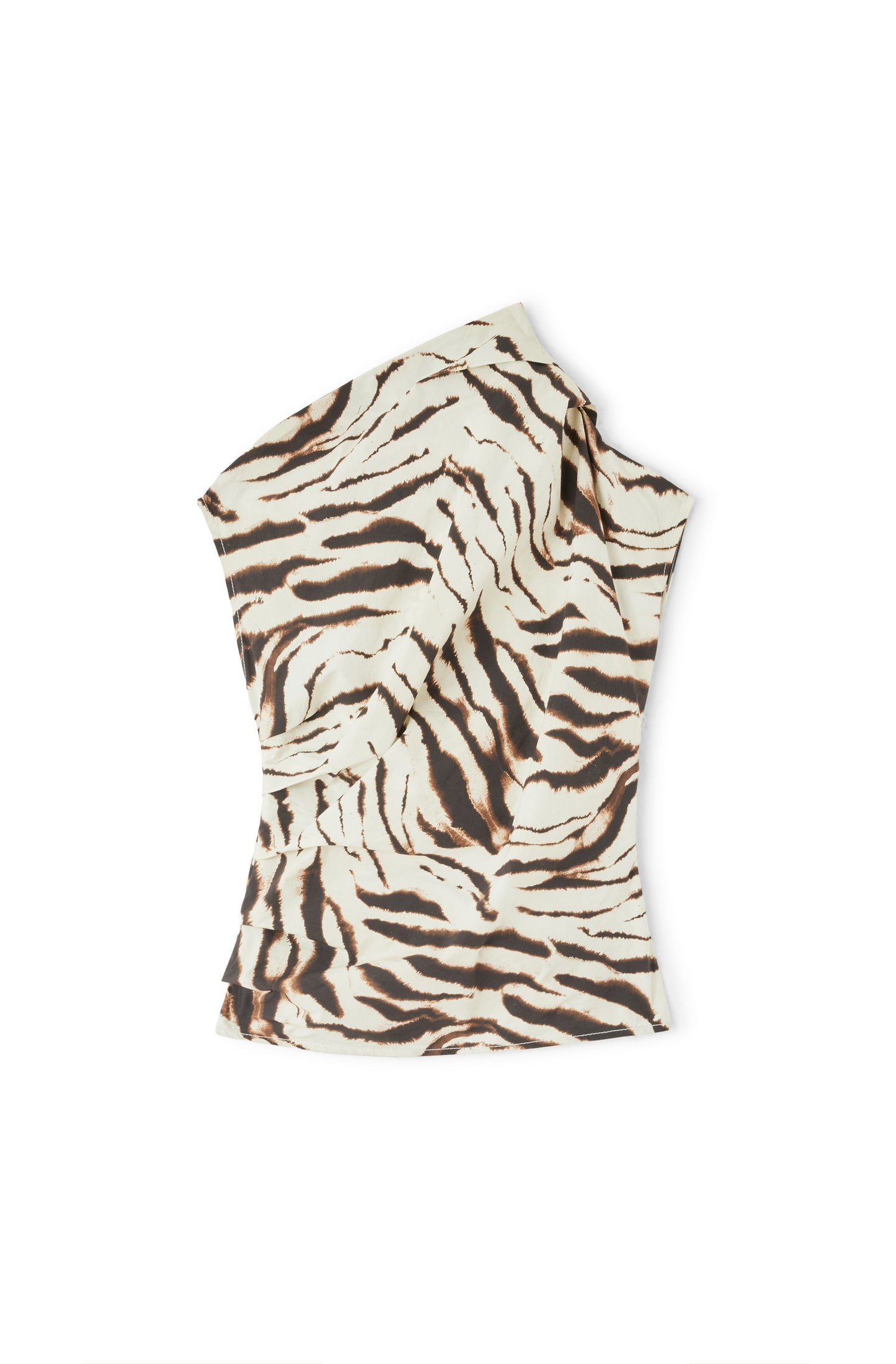 Printed Stretch Cotton Ruched Top