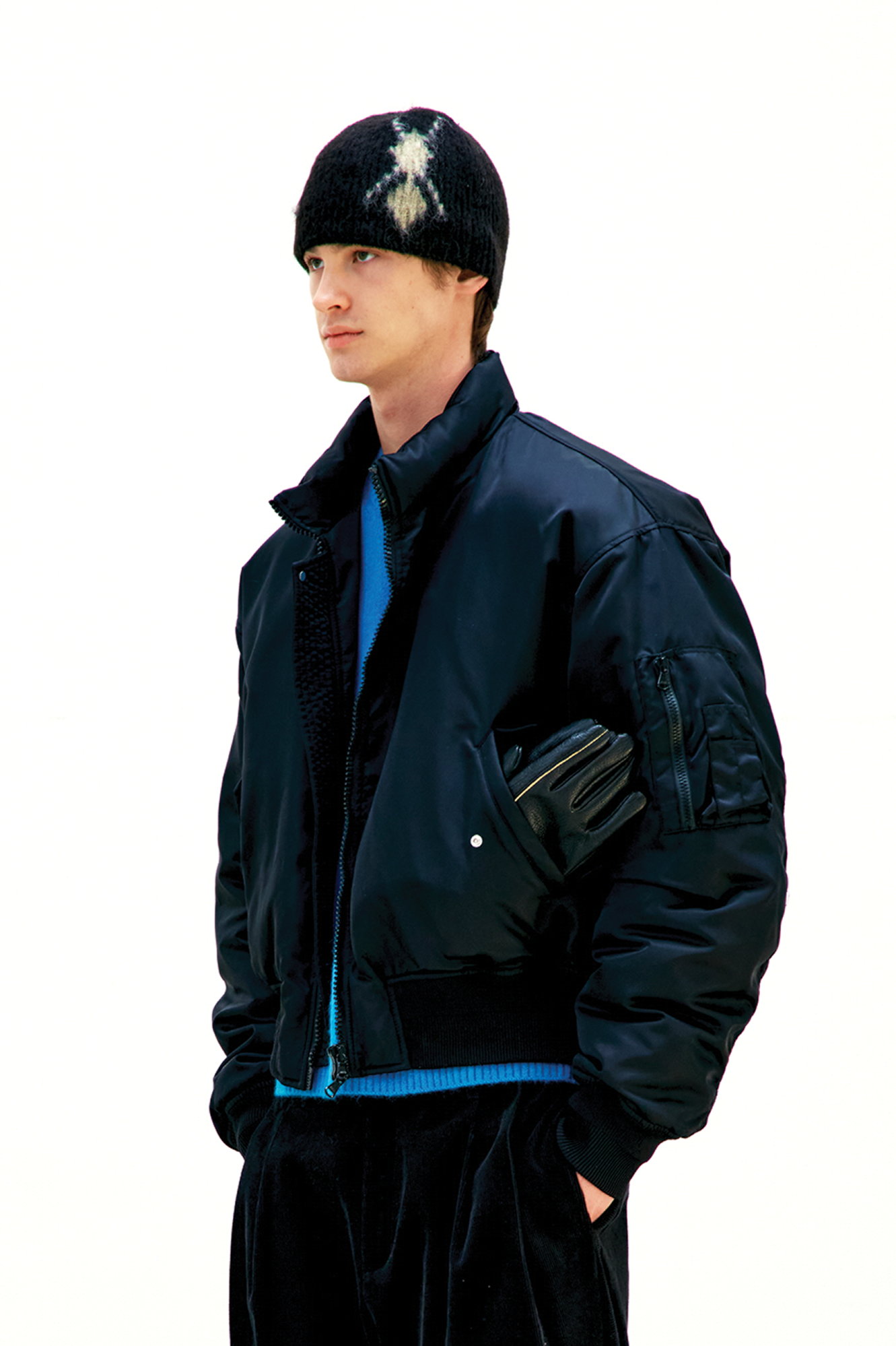 HAIRY MIXED ARGYLE BEANIE