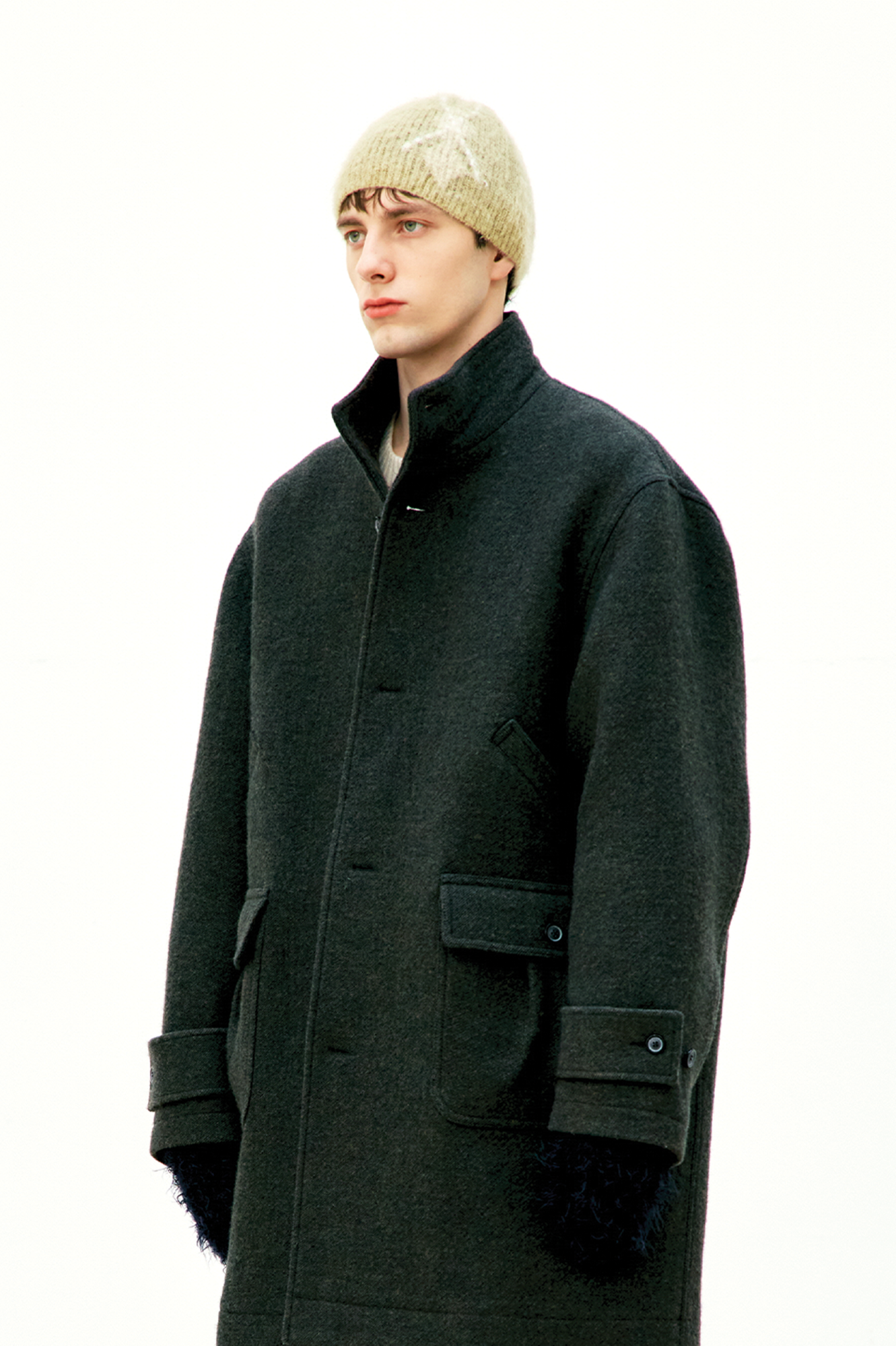 HAIRY MIXED ARGYLE BEANIE