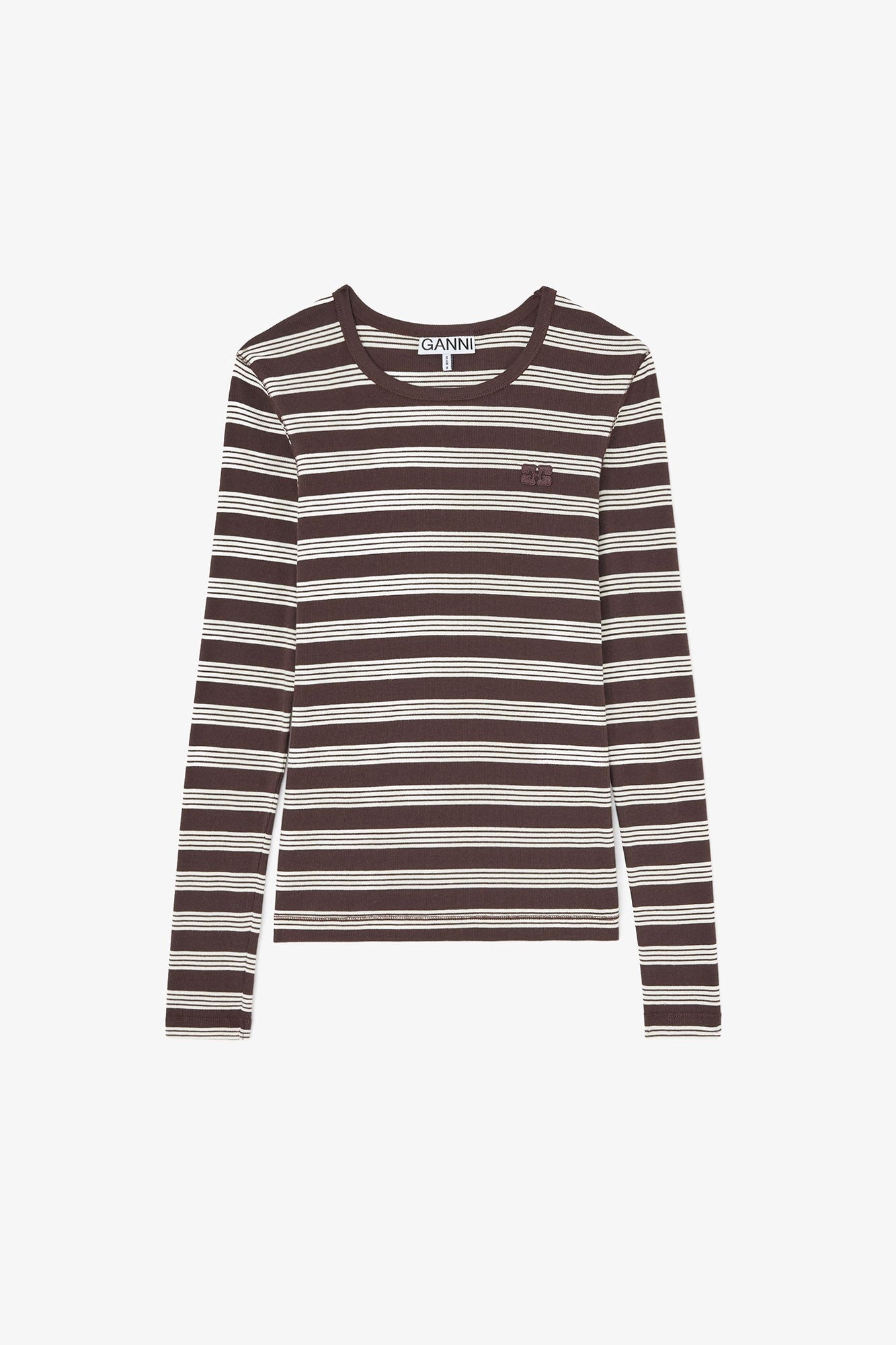 Soft Cotton Rib ls Top Stripe