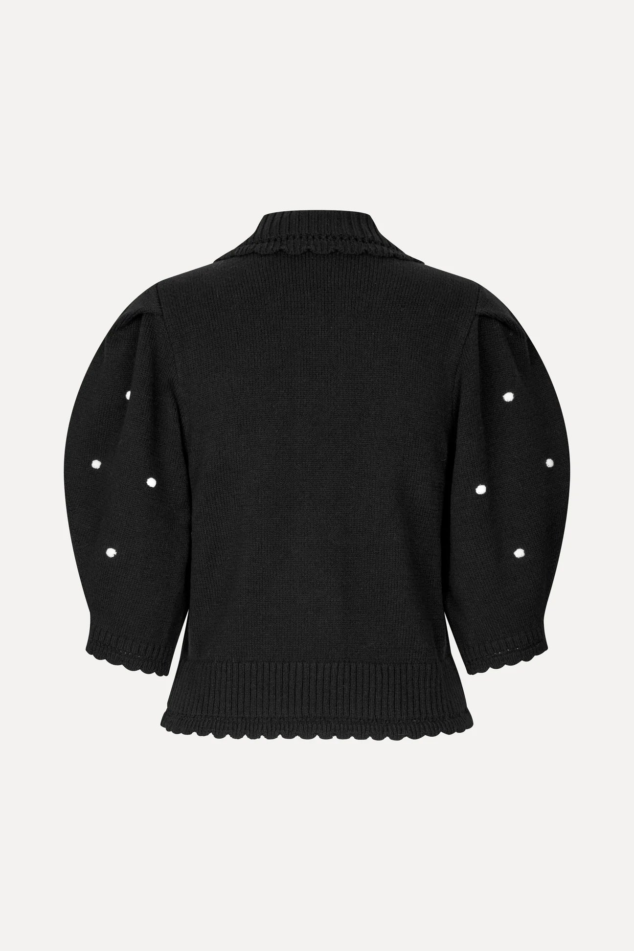2386 Cotton Mix, Bobble Knit Polo Cardigan