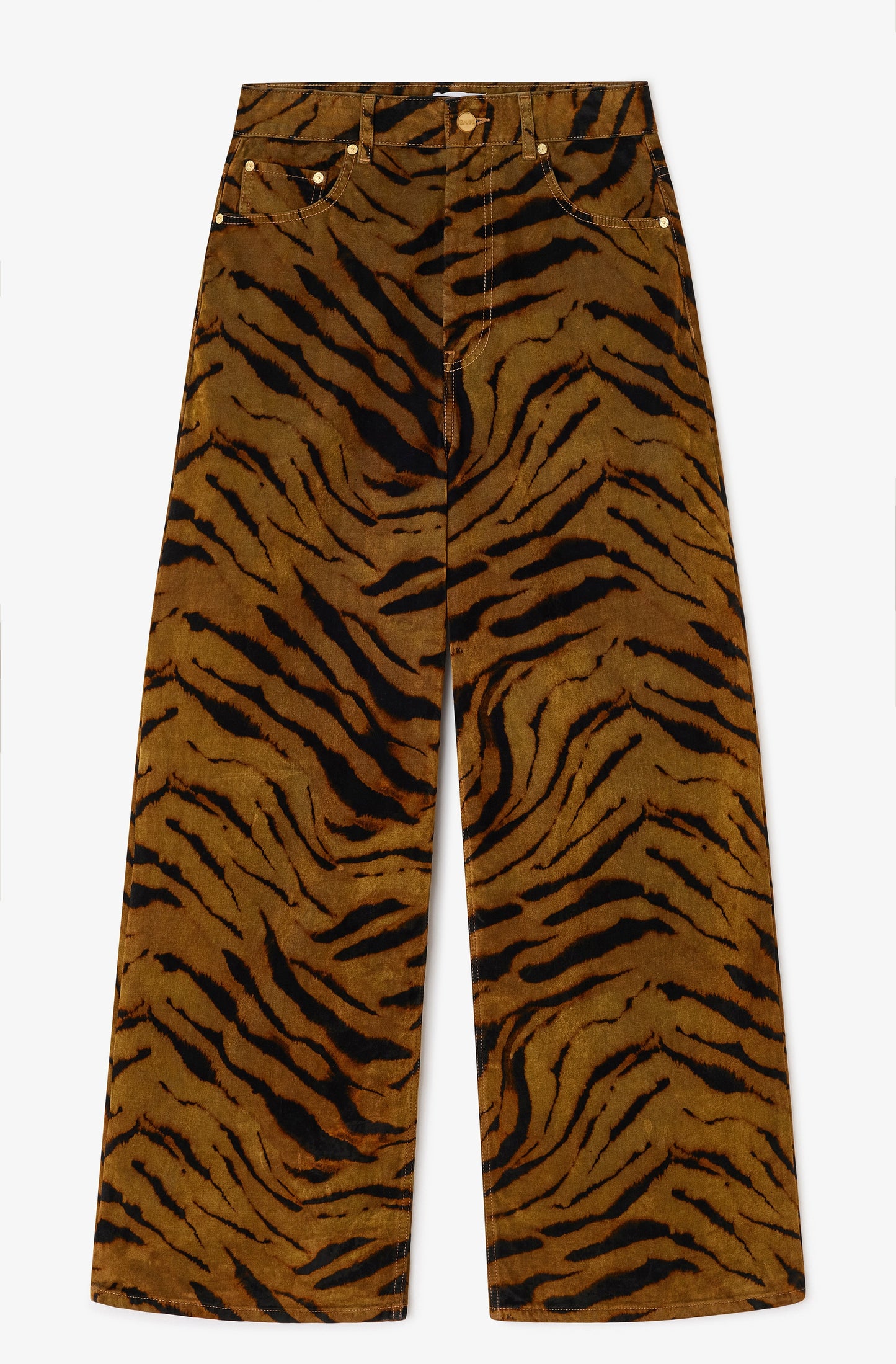 Printed Flock Denim Baggy Jeans