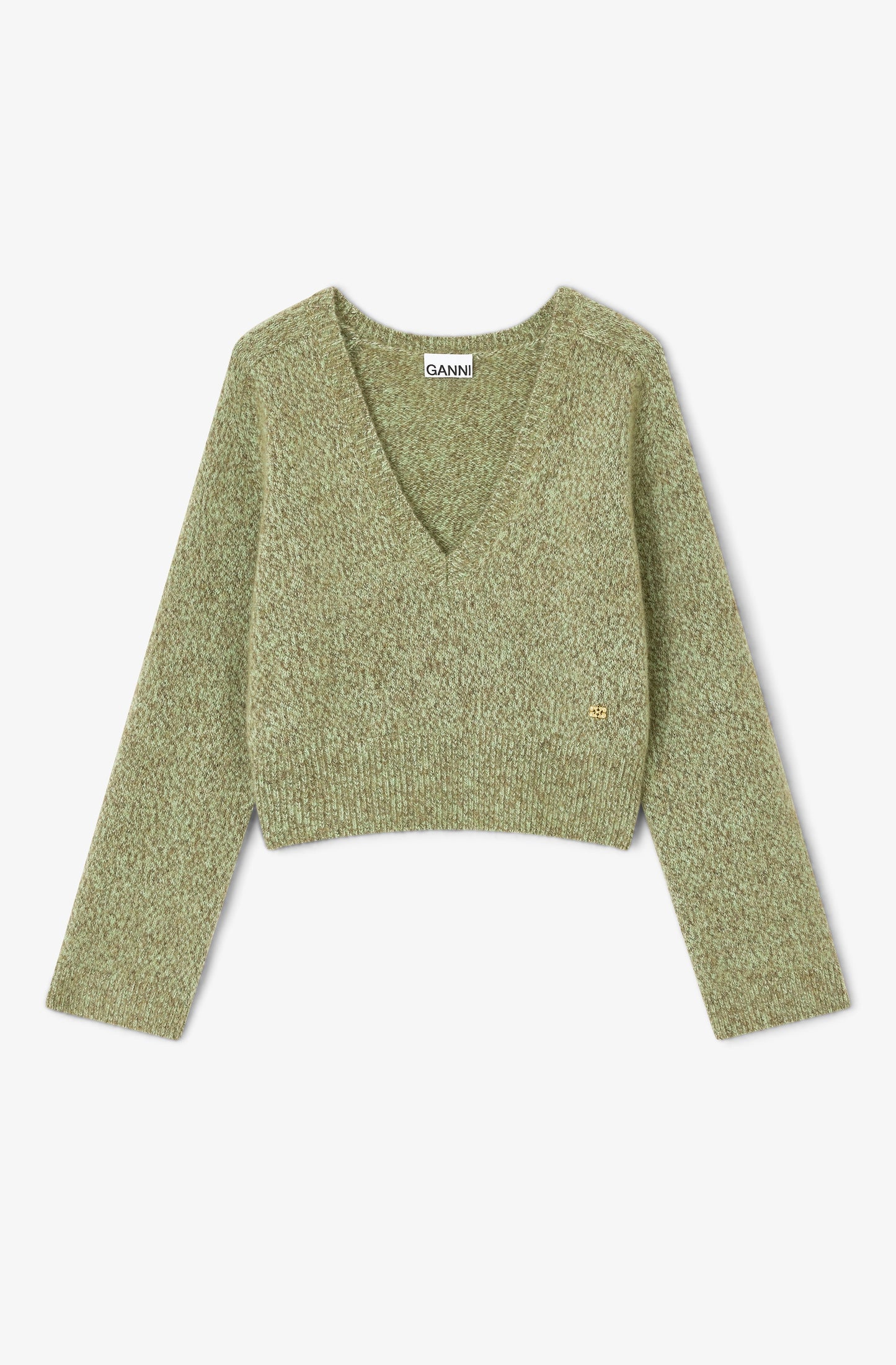 Brushed Mohair Mix Deep V-neck