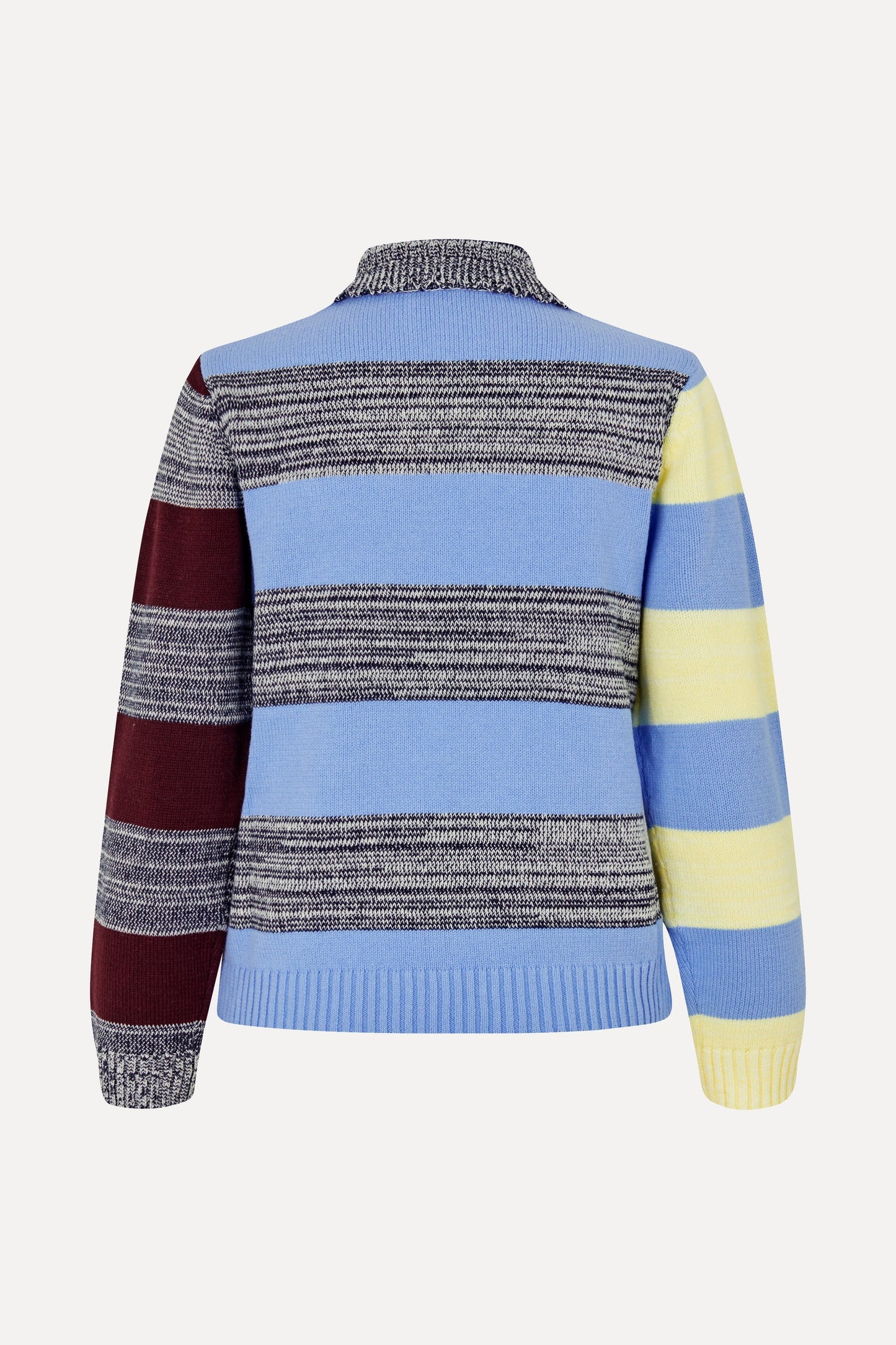 Cotton Mix / Crochet Cotton, Mix Stripe Polo Collar Sweater