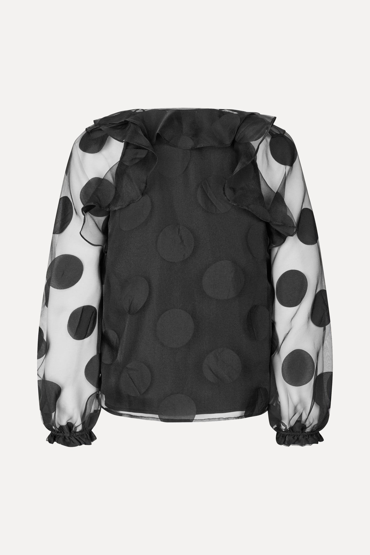 Dotted Organza, Multi Ruffle Raglan Top