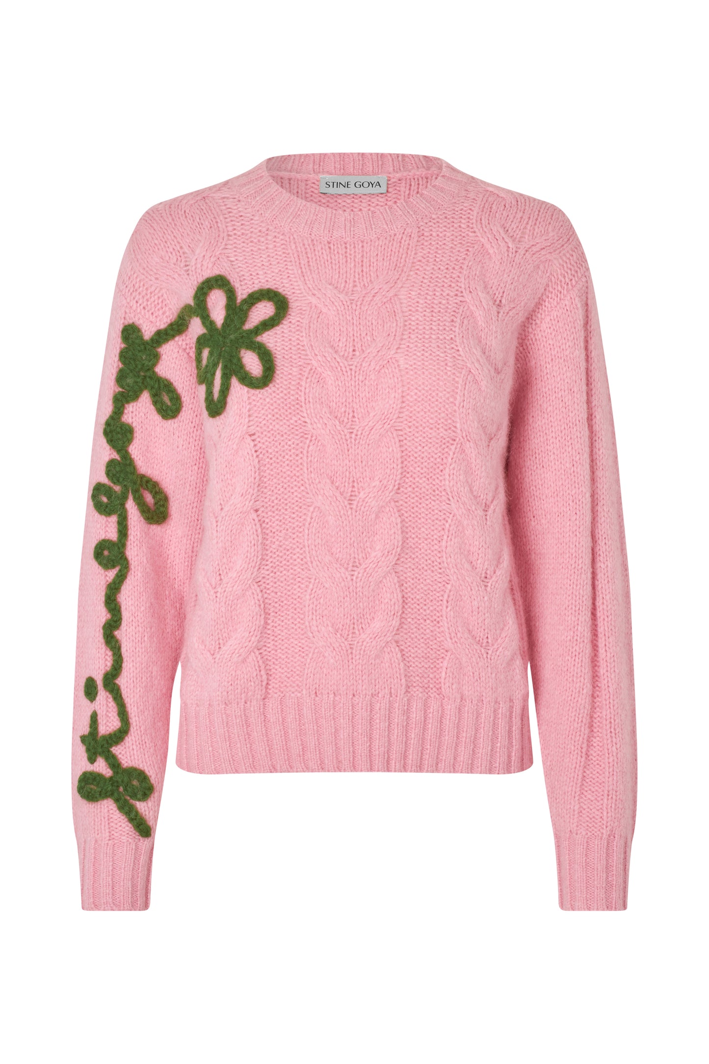 Midweight Alpaca Knit, Crewneck Motif Sweater