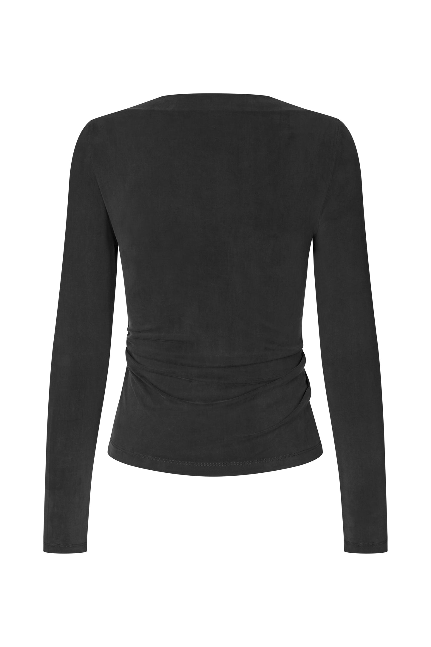 2554 Cupro Jersey, Boatneck Draped Top
