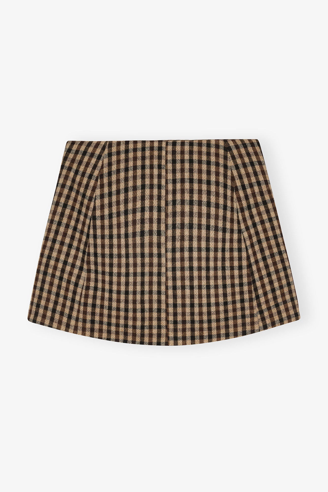 Check Wool Mix Skirt