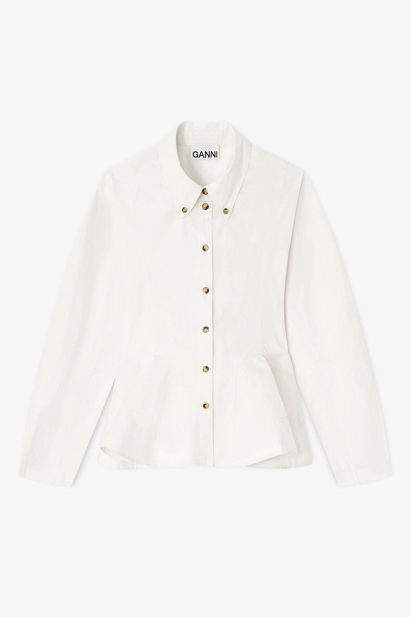 Stretch Cotton Peplum Shirt