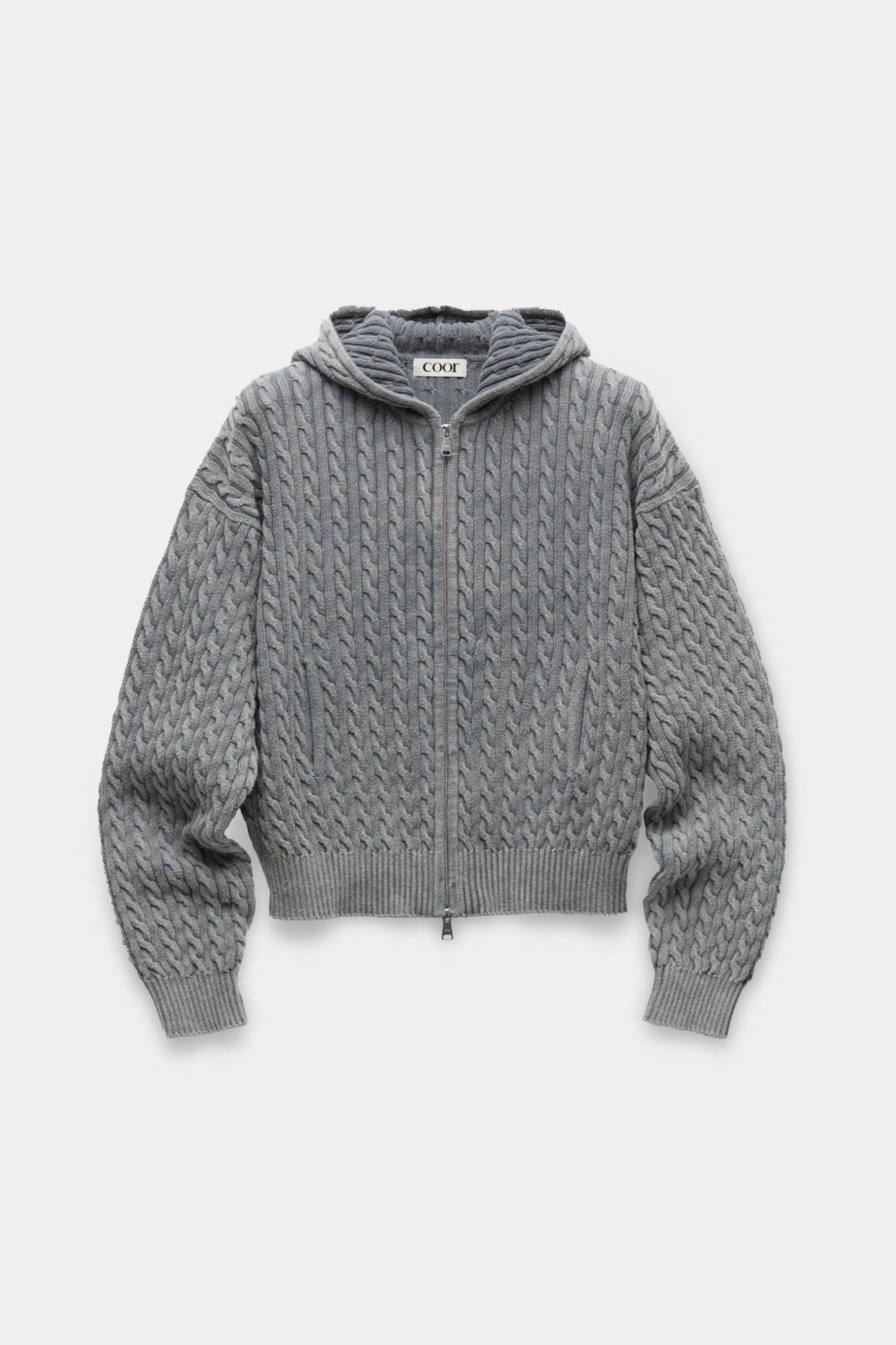 COTTON FIECE DYED HOODIE ZIP-UP
