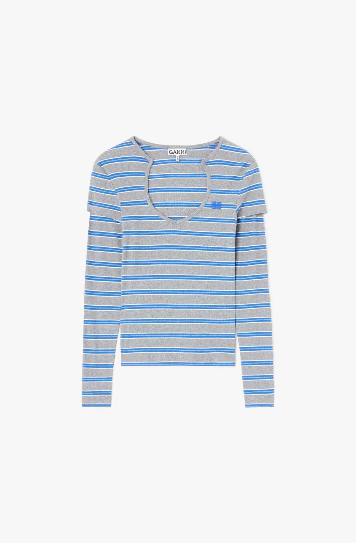 Soft Cotton Ribb V neck Longsleve