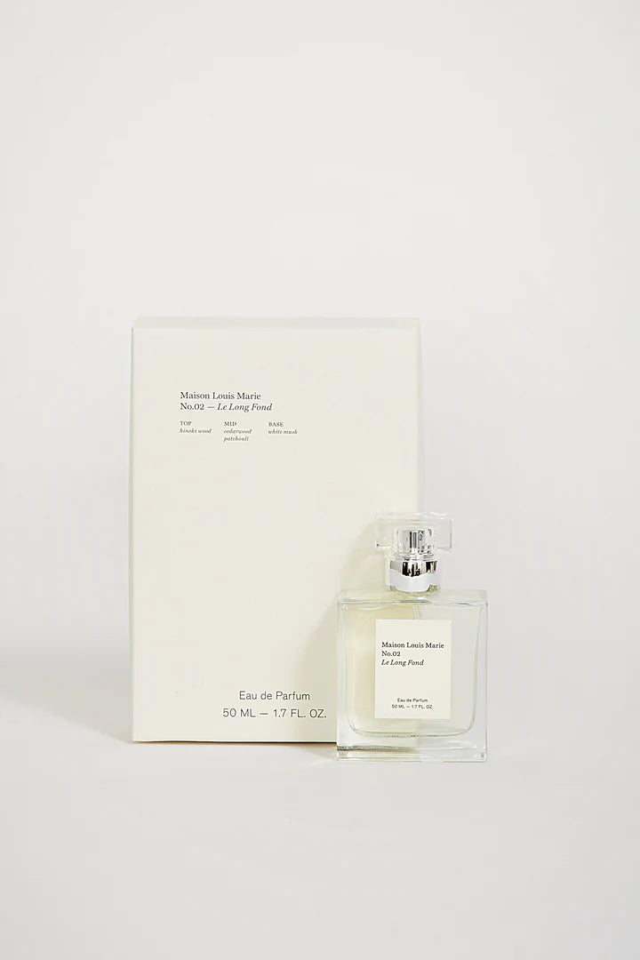 Maison Louise Marie no.02 Le Long ford eau de parfum and container box.