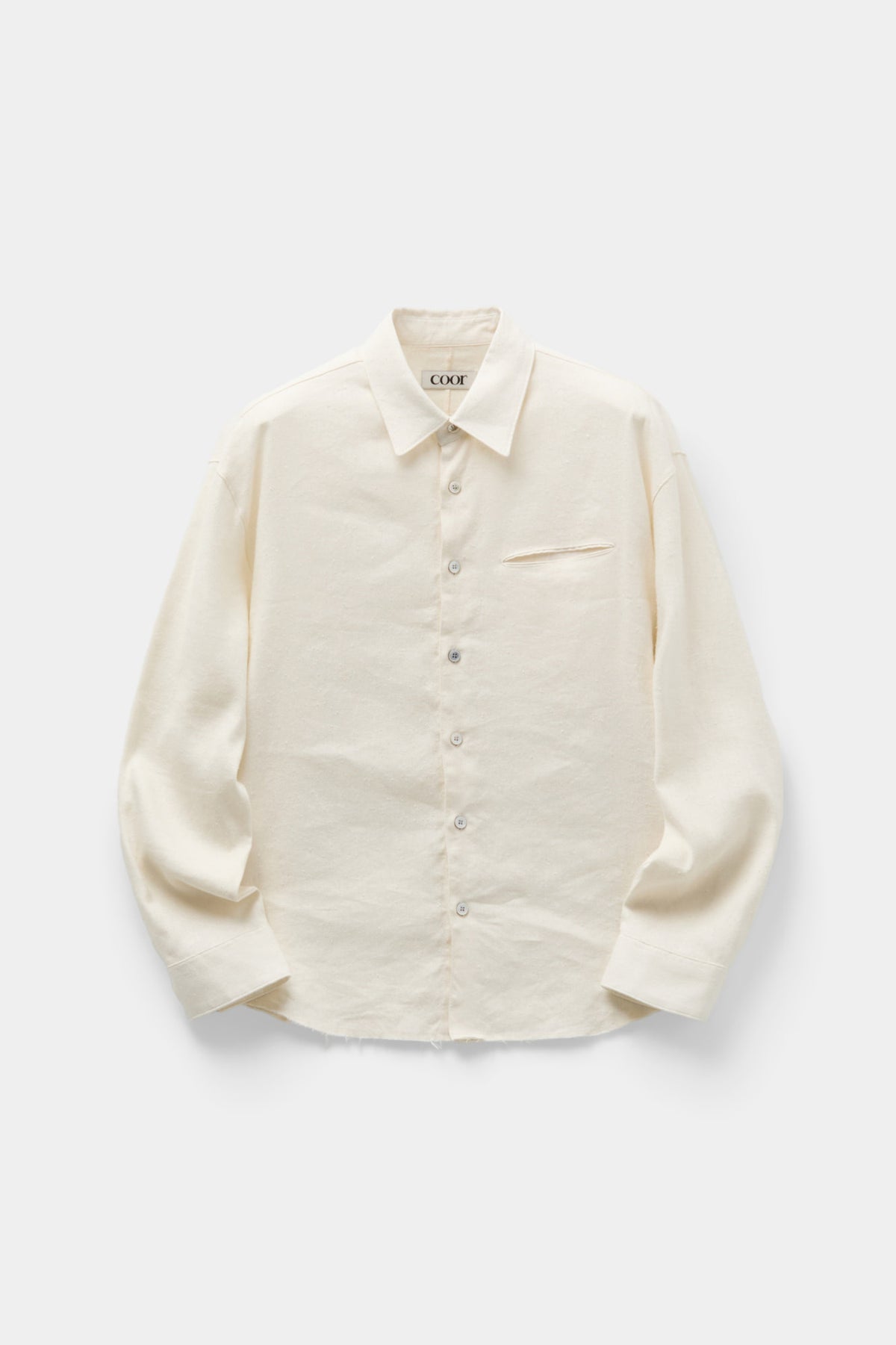 LINEN SILK CUTTED SHIRT