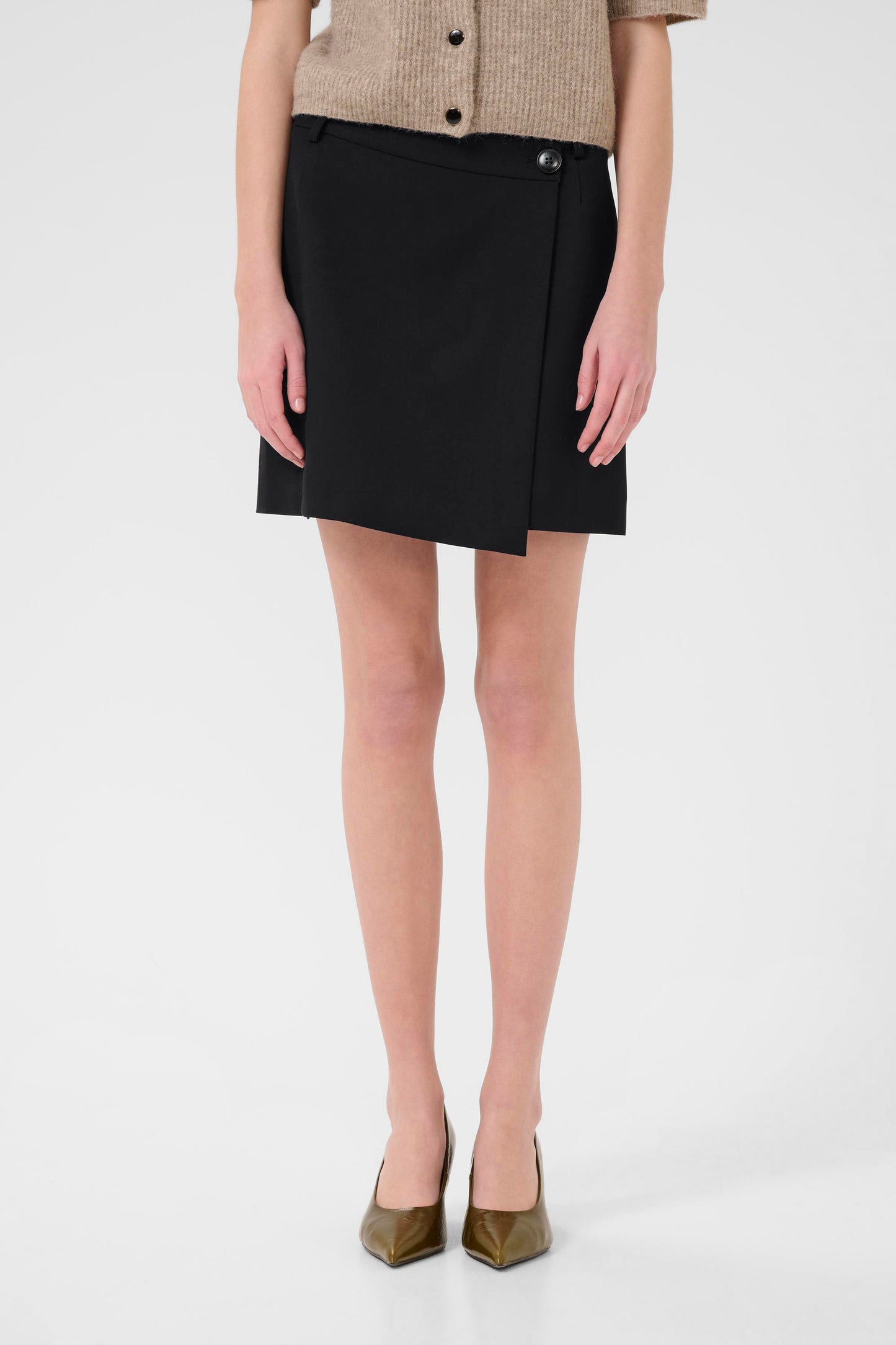 Paula melange wrap skirt