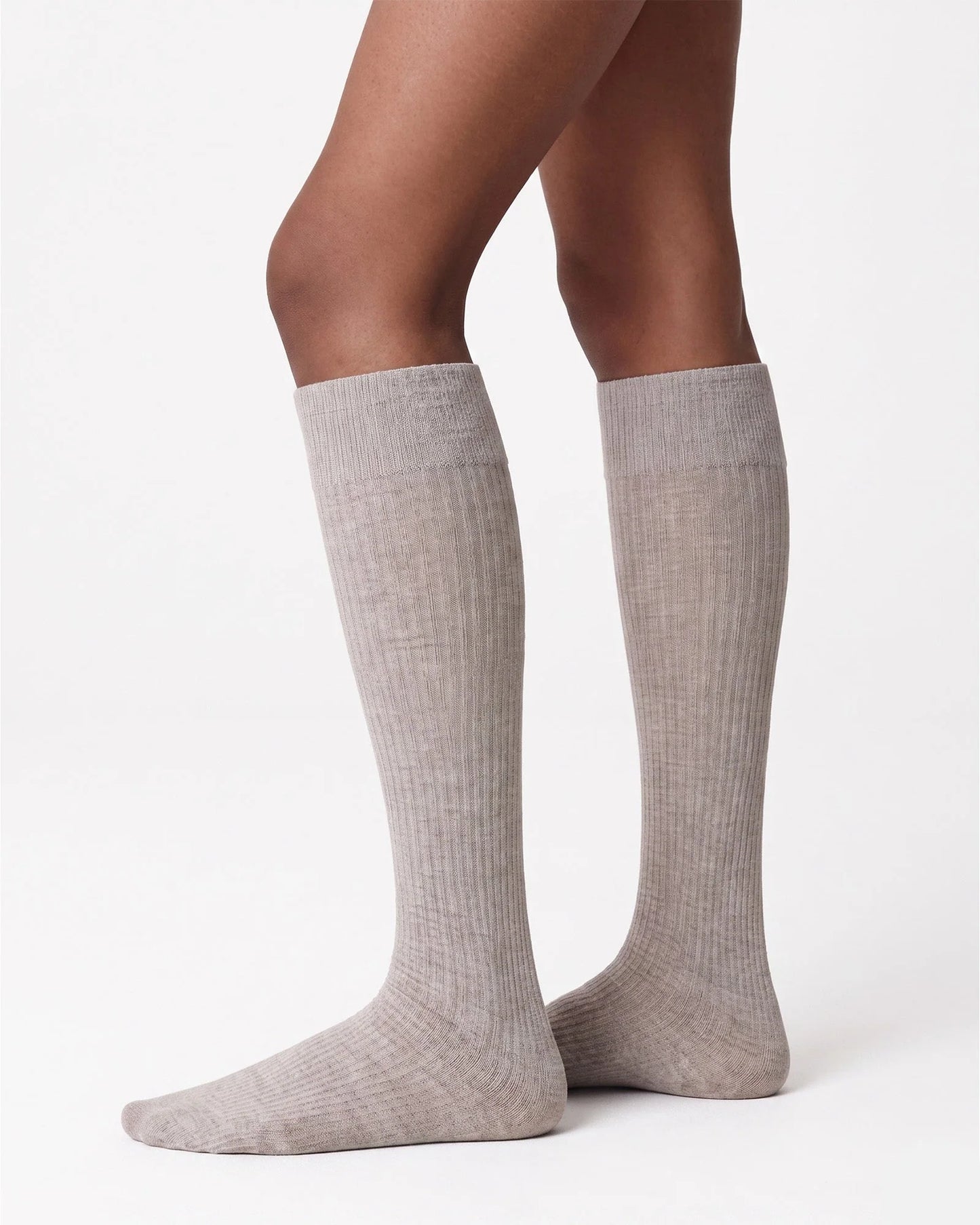 Diana Ribbed Wool Knee-Highs