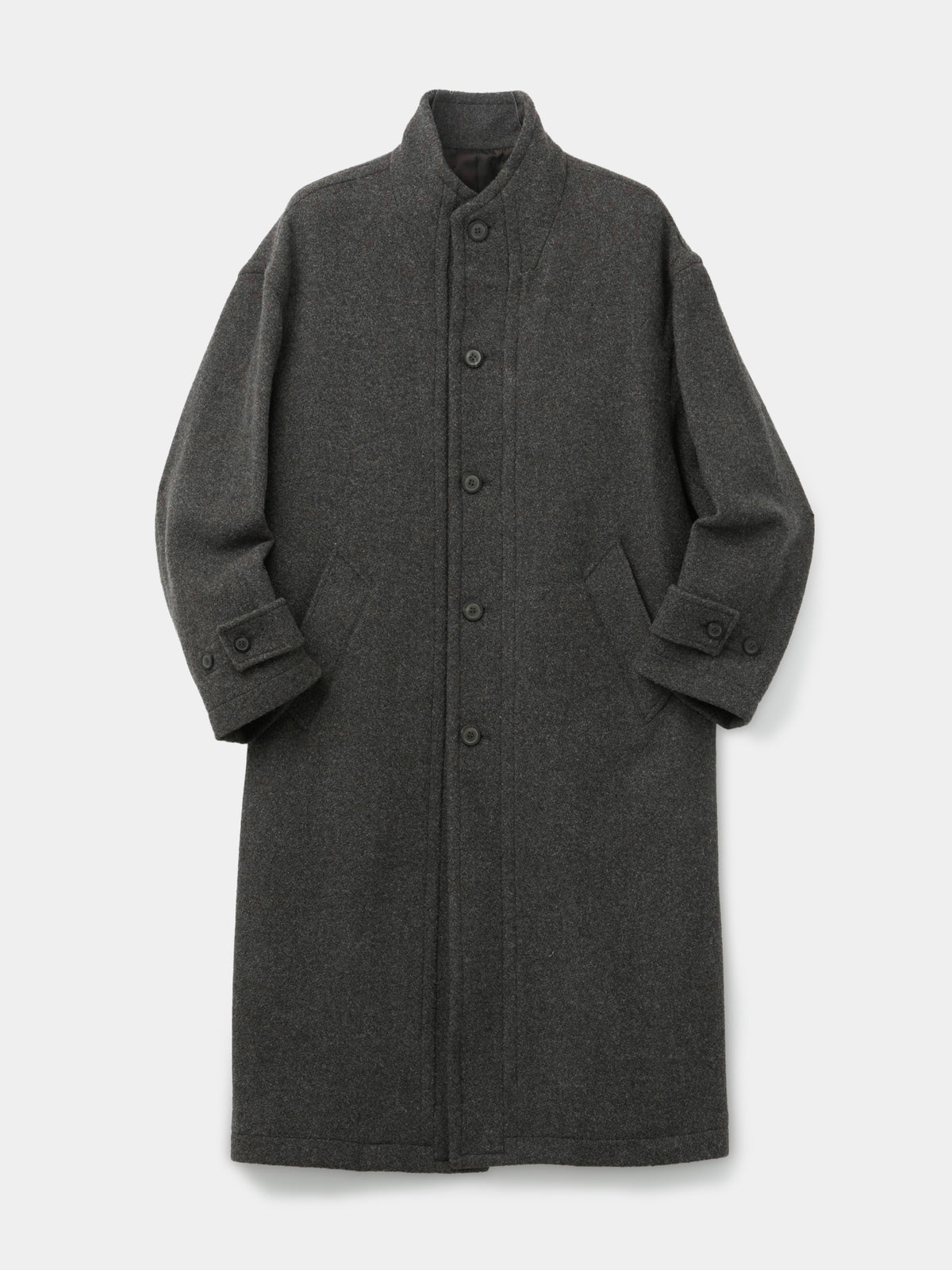 CASHMERE-BLEND HIGH-NECK COAT