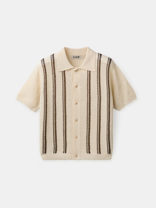 DOUBLE PIN STRIPED HALF CARDIGAN