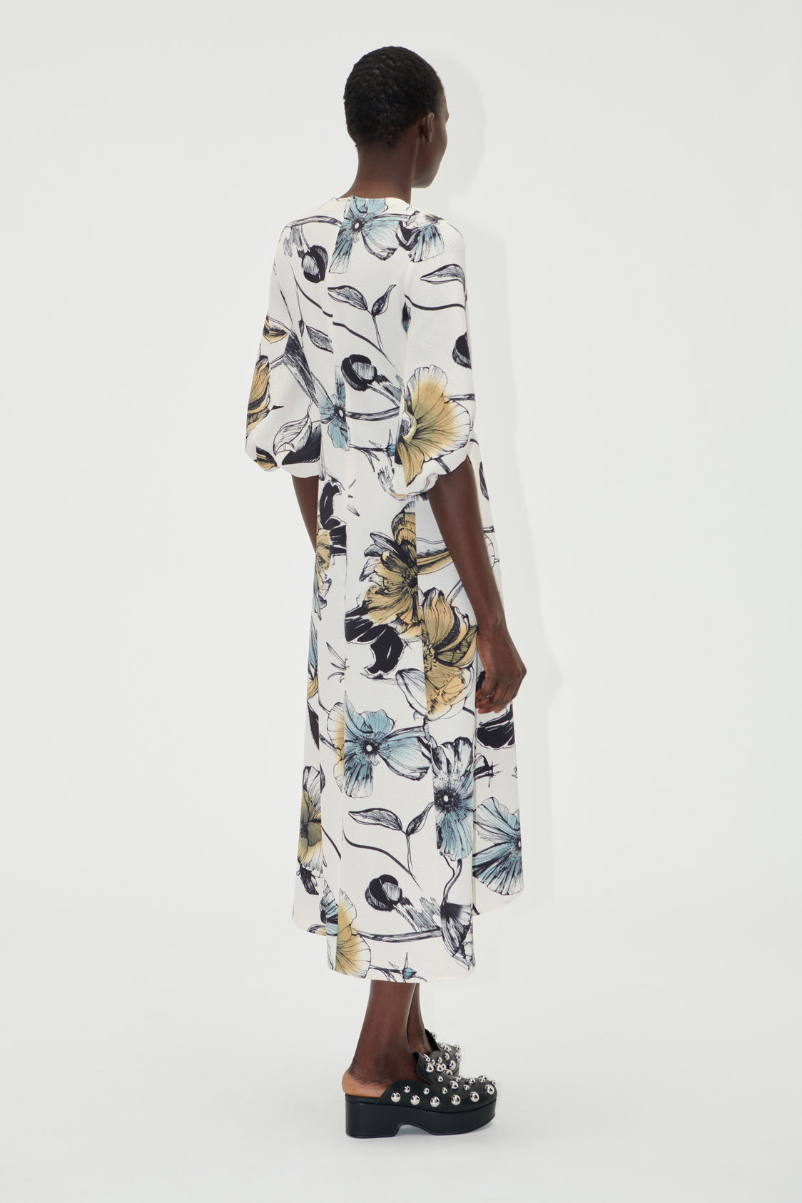 Three-Quarter Sleeve Midi Dress, 2259 Structure Stretch