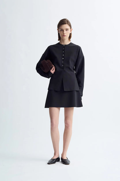 LAY2 ROUND-NECK CARDIGAN
