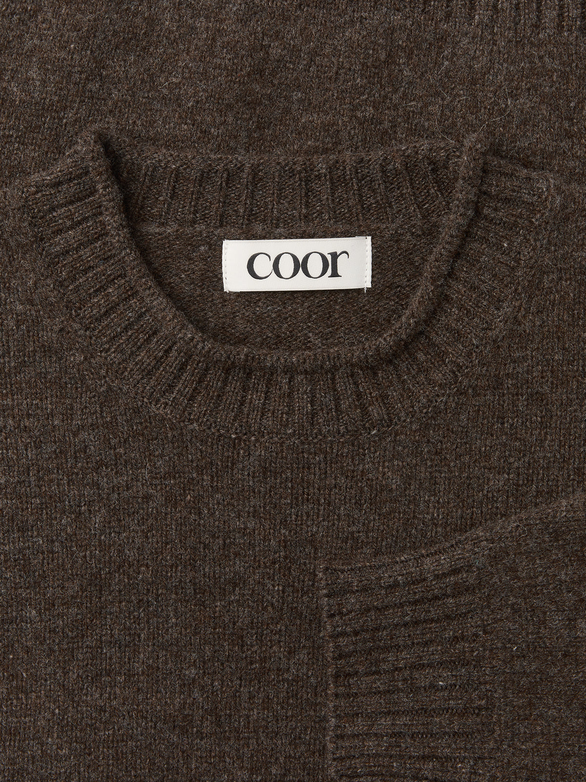 WOOL CROPPED POCKET CREWNECK SWEATER