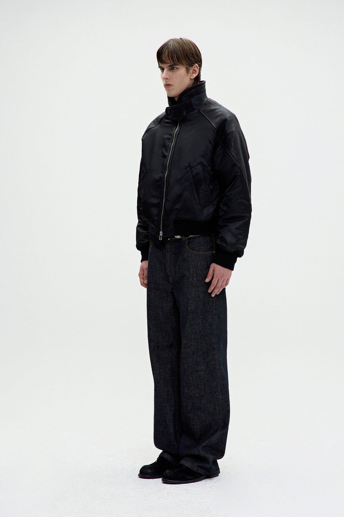 HIGHNECK SHEARLING MIXED MA-1 JUMPER