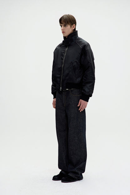HIGHNECK SHEARLING MIXED MA-1 JUMPER