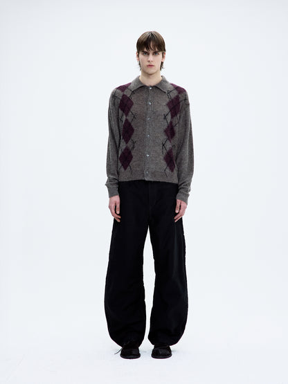 INSIDE OUT ARGYLE COLLAR CARDIGAN