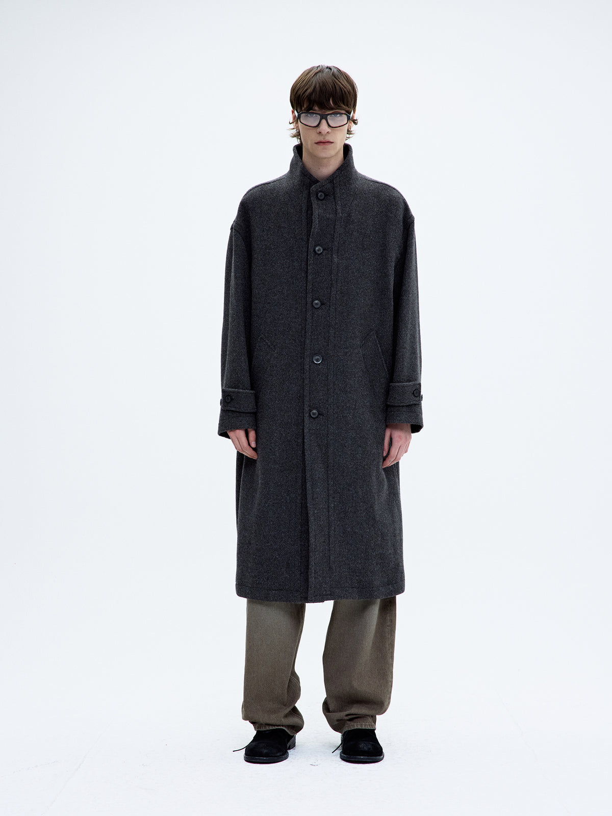 CASHMERE-BLEND HIGH-NECK COAT
