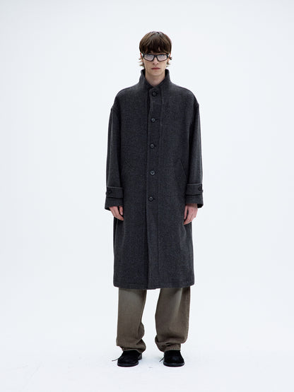 CASHMERE-BLEND HIGH-NECK COAT