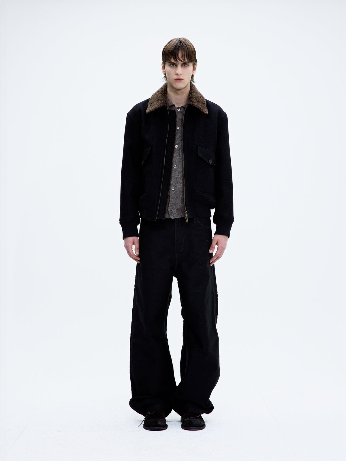 BROKEN WOOL G-1 BOMBER JACKET