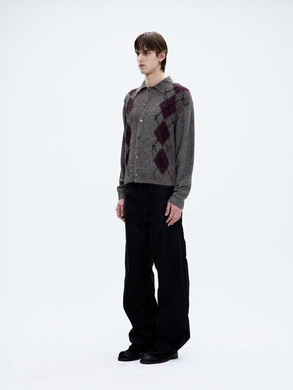 INSIDE OUT ARGYLE COLLAR CARDIGAN