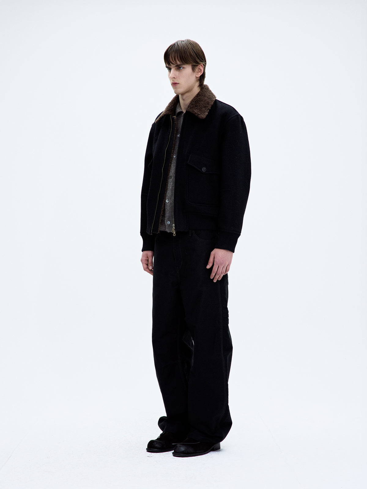 BROKEN WOOL G-1 BOMBER JACKET