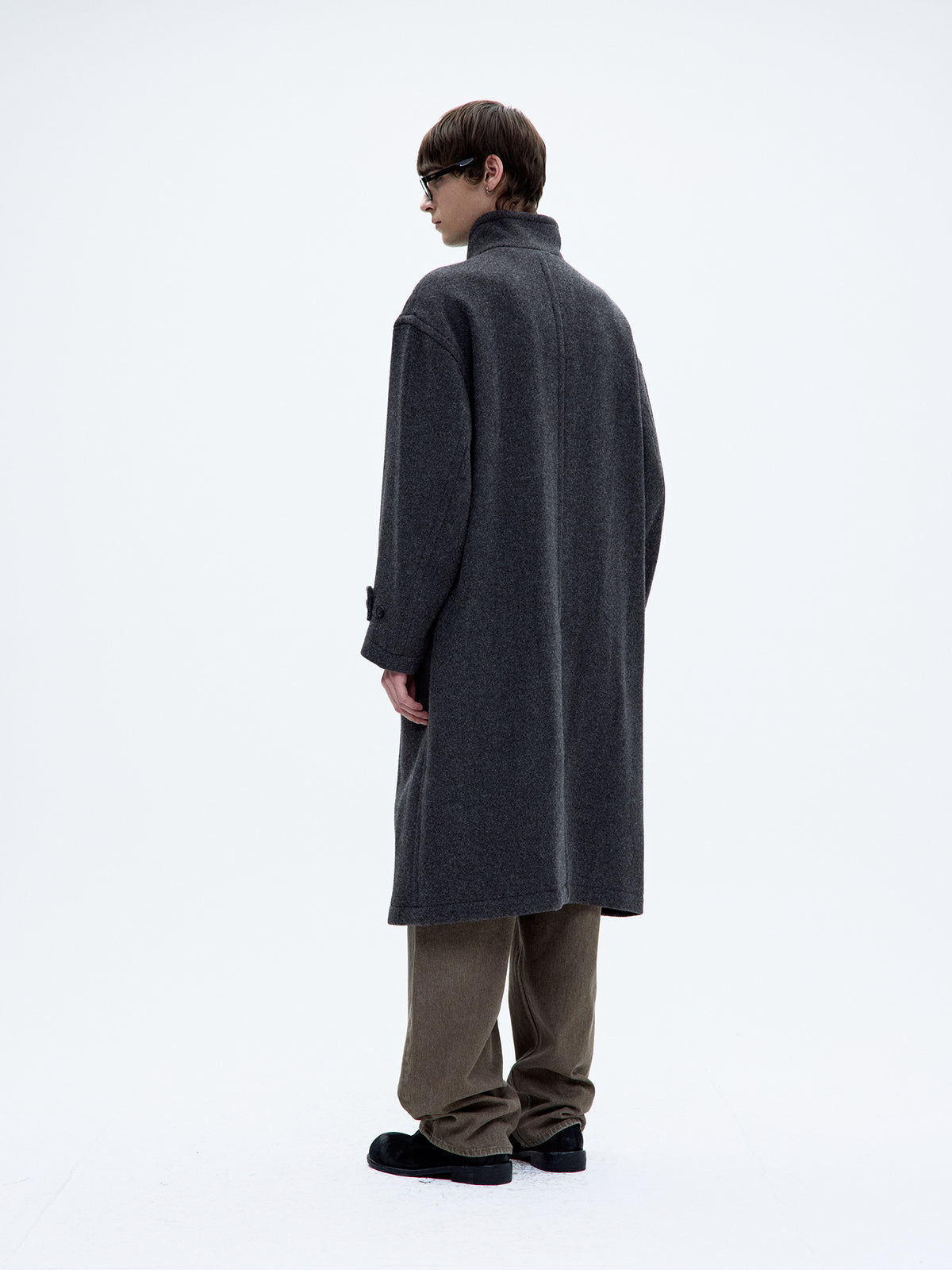CASHMERE-BLEND HIGH-NECK COAT