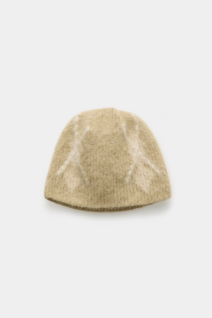HAIRY MIXED ARGYLE BEANIE