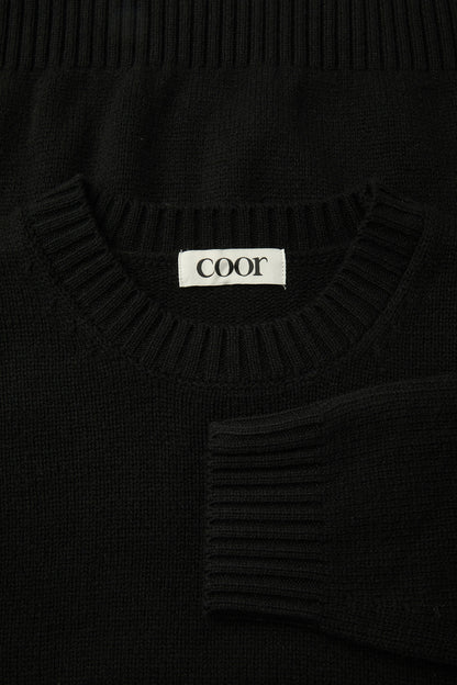 WOOL CROPPED CREWNECK SWEATER