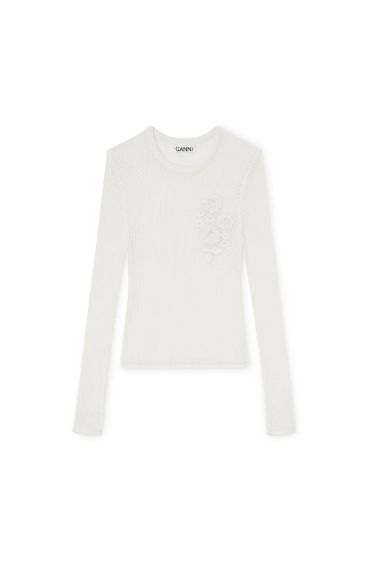 Mercerized Cotton Mesh Pointelle ls