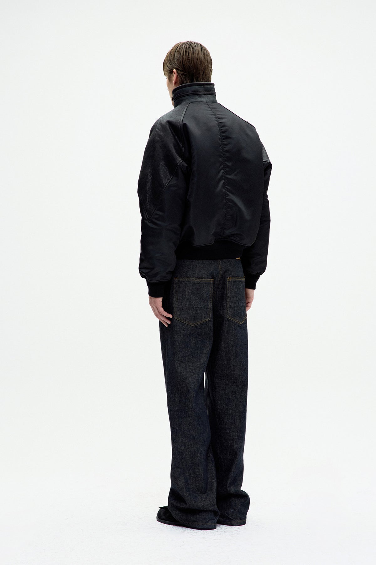 HIGHNECK SHEARLING MIXED MA-1 JUMPER