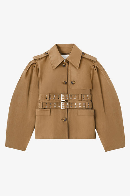 Workwear Canvas Short Peplum Jacket