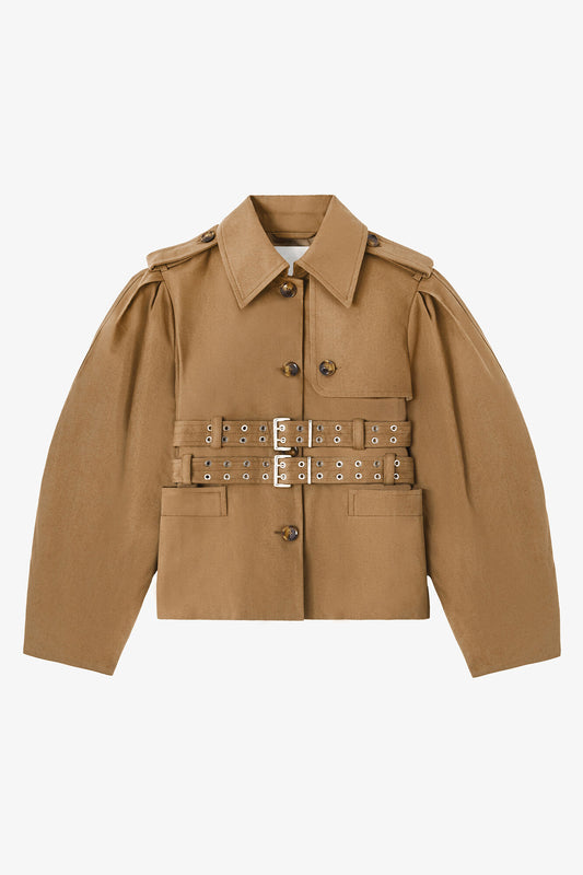 Workwear Canvas Short Peplum Jacket