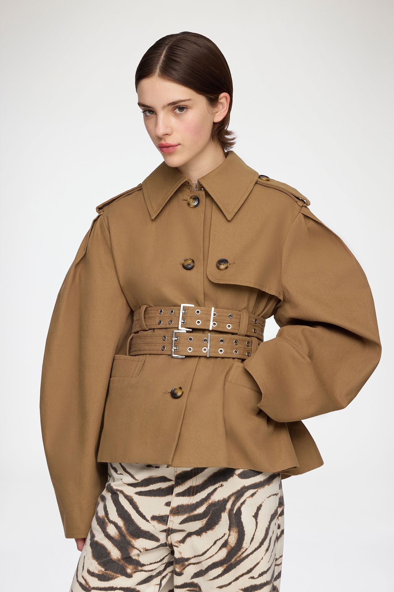 Workwear Canvas Short Peplum Jacket