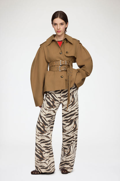 Workwear Canvas Short Peplum Jacket