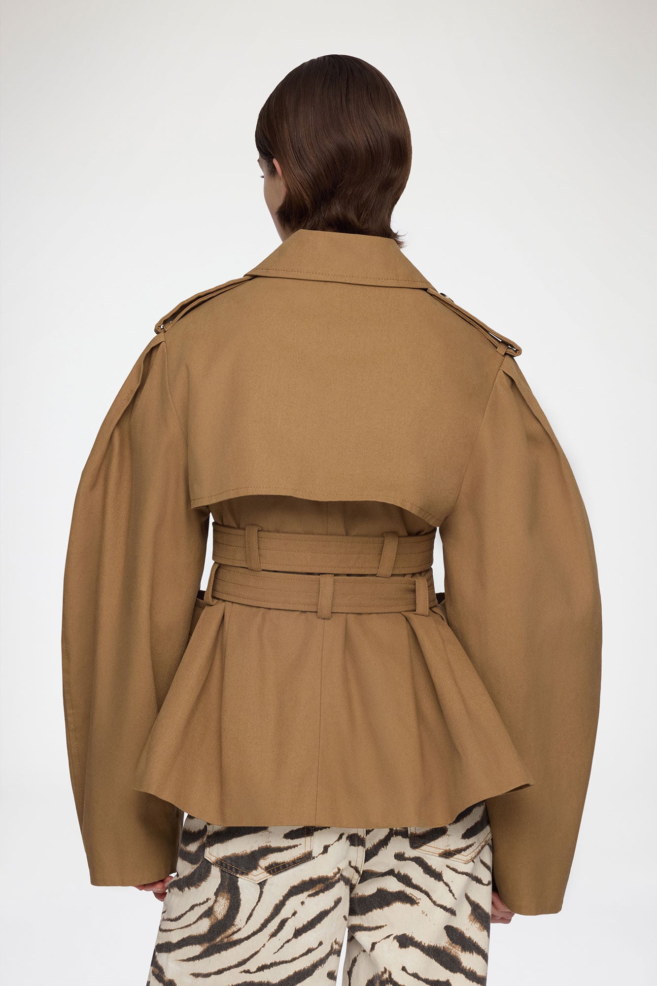 Workwear Canvas Short Peplum Jacket