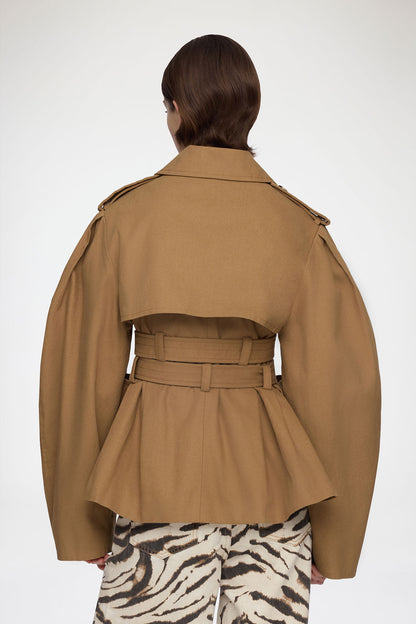 Workwear Canvas Short Peplum Jacket