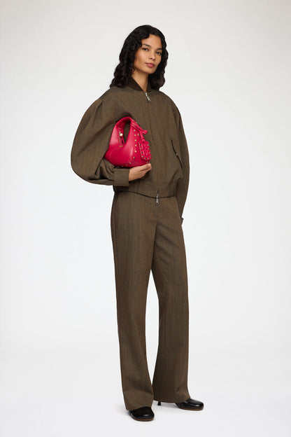 Light Wool Melange Bomber Jacket