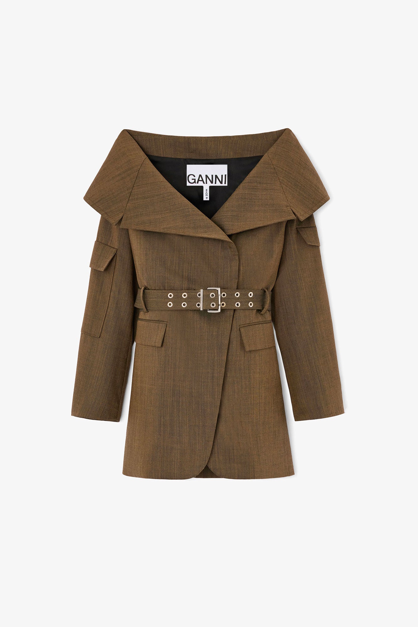 Light Wool  Open Collar Blazer
