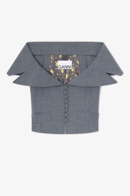 Wool Melange Suiting Vest
