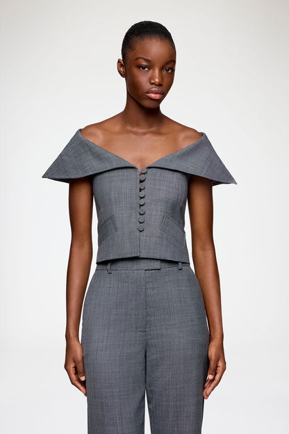 Wool Melange Suiting Vest