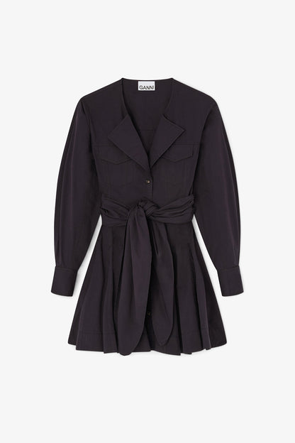 Stretch Cotton Mini Shirt Dress