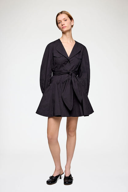 Stretch Cotton Mini Shirt Dress