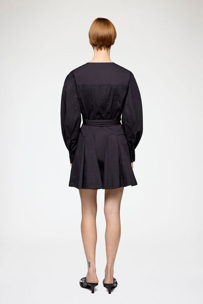 Stretch Cotton Mini Shirt Dress
